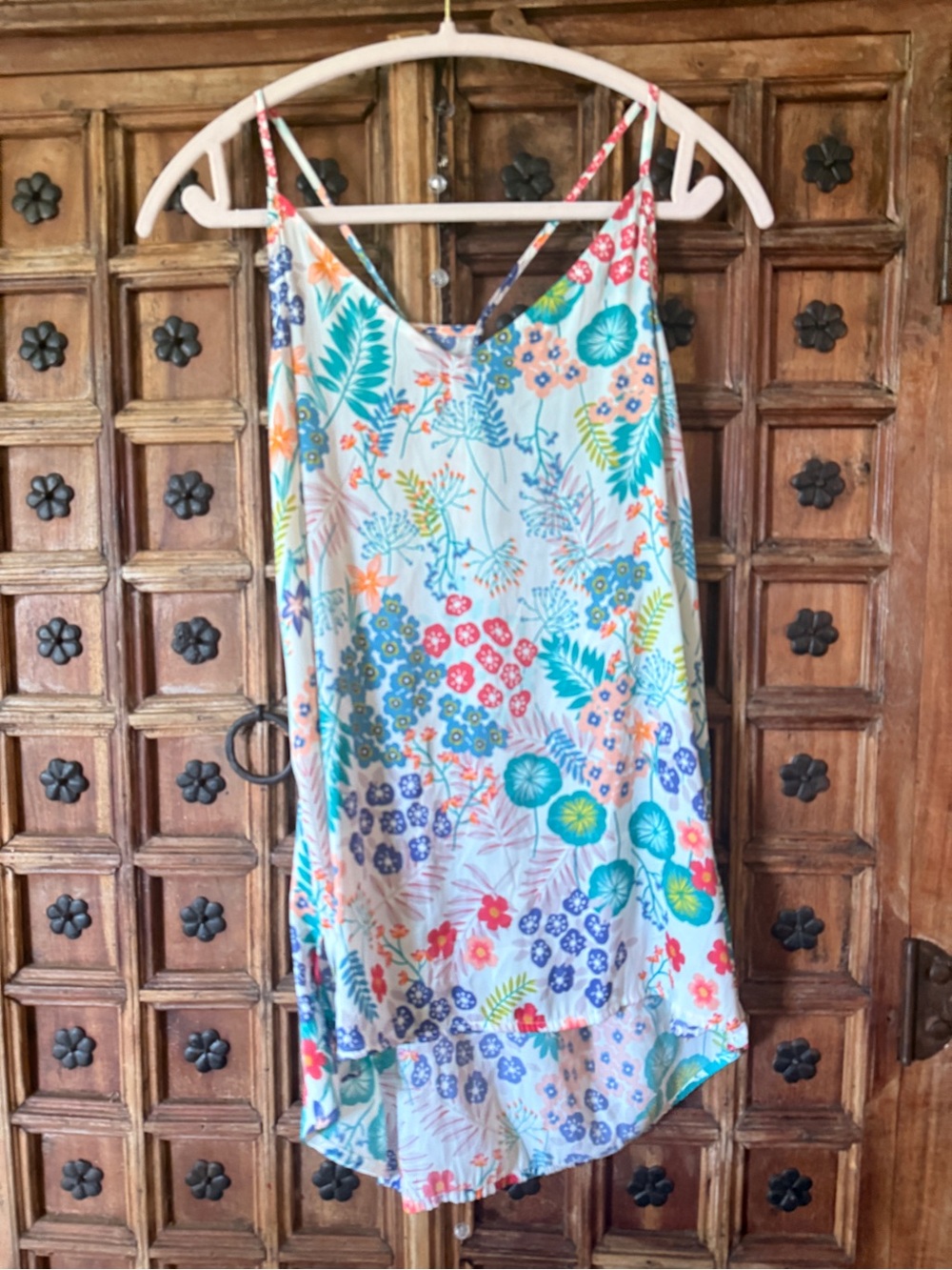 Natori Josie Floral Camisole in Blue, Coral, Teal and Pink